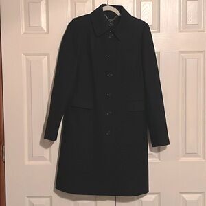 J. Crew Classic Black Wool Coat Knee 6 Button size 10 Winter